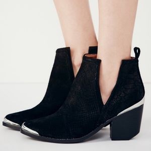 Jeffrey Campbell Cromwell Snake Suede Booties